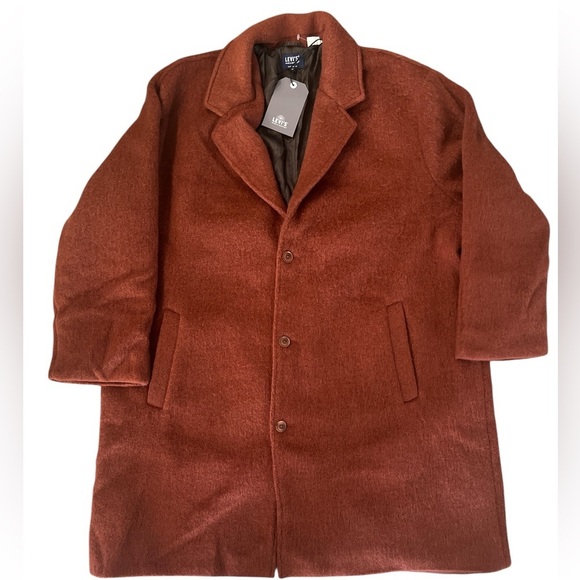 Levi’s Men’s Wool Blend Oversized Slouch Overcoat Jacket Size X-Large NWT - Picture 8 of 16